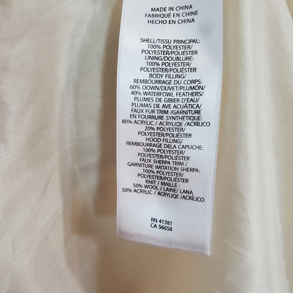Cream Ralph lauren down/fowl filled winter coat. Xs - Picture 11 of 11